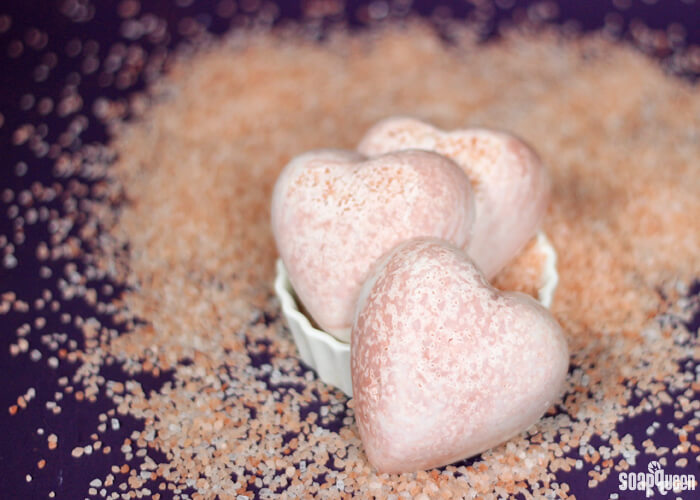 These Lavender and Rose Pink Salt Bars are made with lavender essential oil and pink sea salt for a creamy lather.