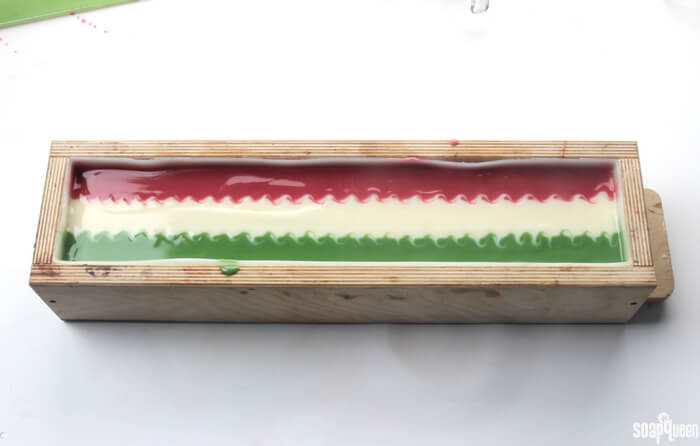 Learn how to make this Cinco de Mayo cold process soap, inspired by the Mexican flag!
