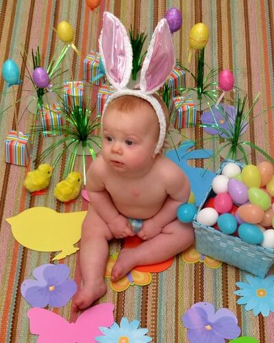 Jamisen being cute with bunny ears on P1060612