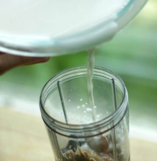 Makign Blueberry Smoothie