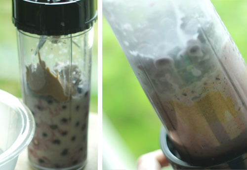 Making Blueberry Smoothie