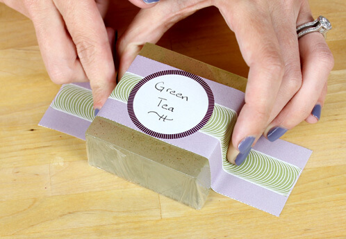 Labeling green tea soap