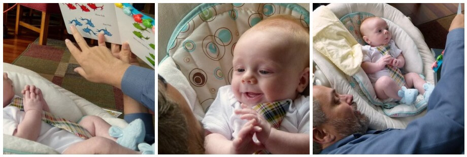 Jamisen and his Grandpa reading a book