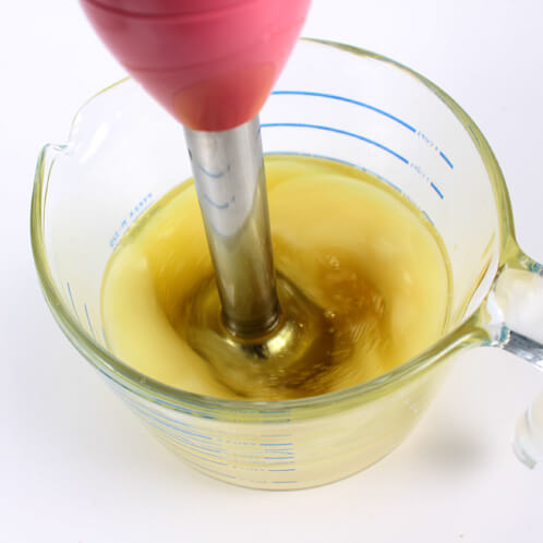 Mixing the lye and the oils