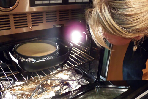 Peeking in oven Peeking in oven