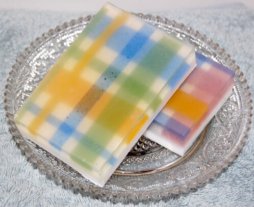 Melt and pour plaid soap