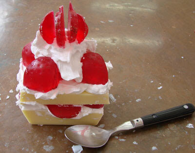 Strawberry shortcake soap
