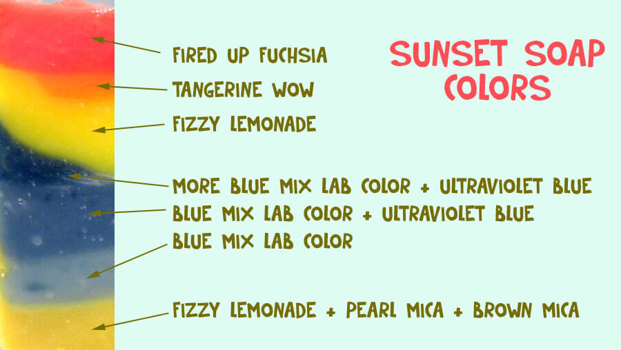 Sunset Soap Colors