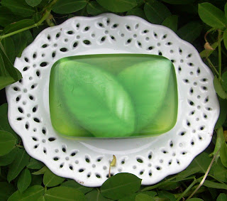 Embedded leaf soap