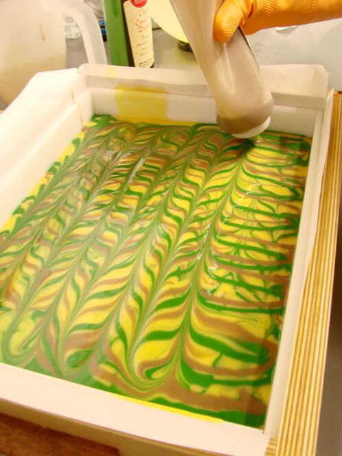 Swirling cold process soap