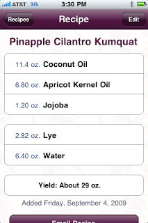 Soapmaking iPhone app